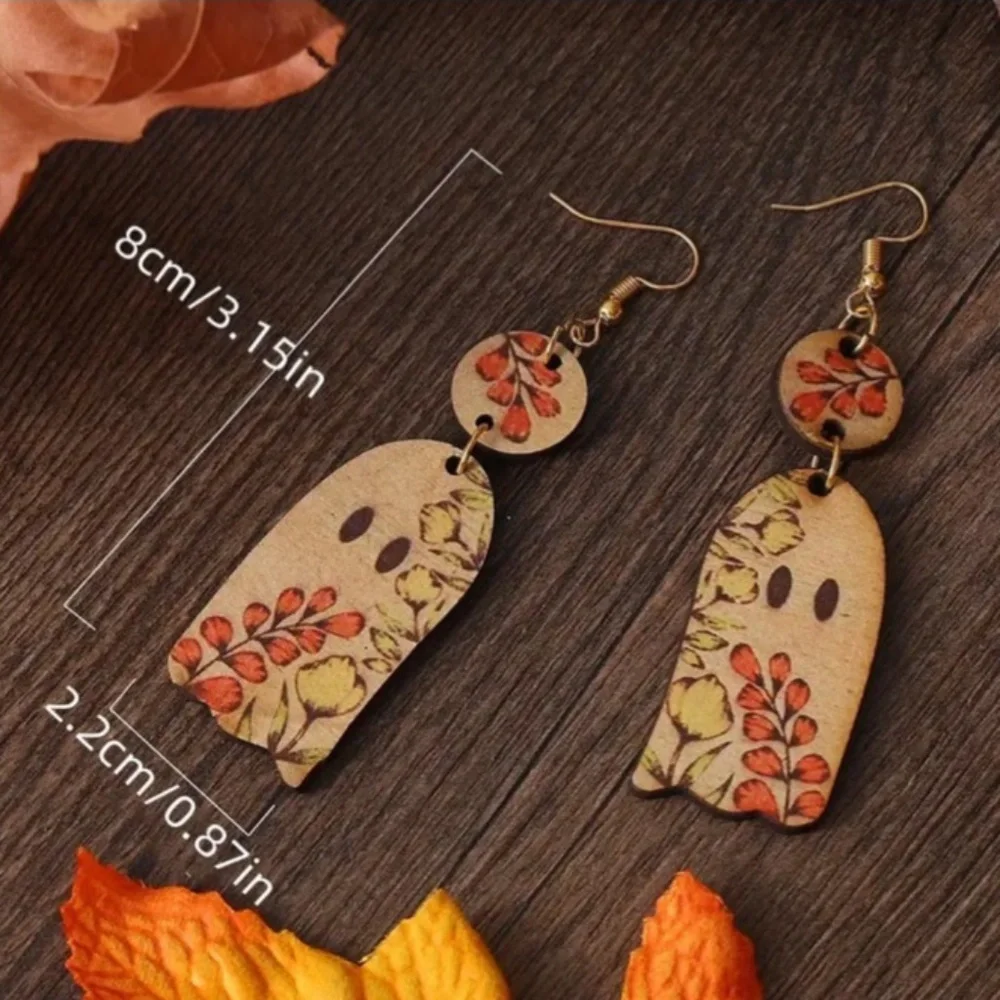 NWT! Wood Halloween Holiday Pierced Dangle Earrings! You Pick ONE Pair!